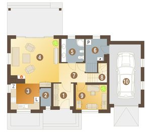 Parter projektu - Tymek z garażem 1-st. [A]