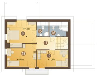 Poddasze projektu - Tymek z garażem 1-st. [A]