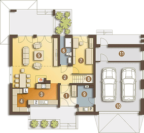 Parter projektu - Oleg z garażem 2-st. [A1]