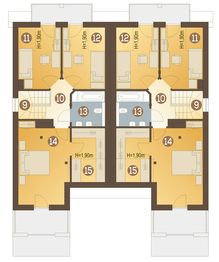 Poddasze projektu - Magda z garażem 1-st. bliźniak [A-BL]