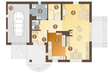 Parter projektu - Ewa z garażem 1-st. [A]