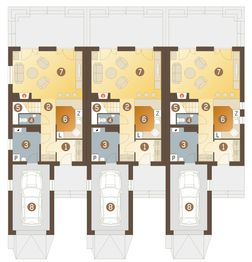 Parter projektu - Magda z garażem 1-st. szeregówka