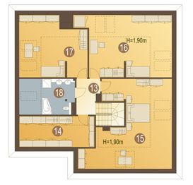 Poddasze projektu - Ludwik z garażem 1-st. [A]