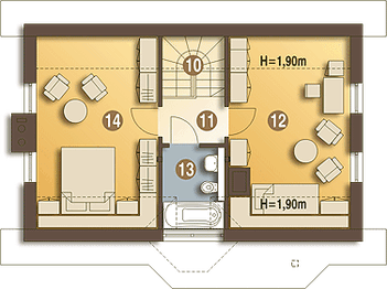 Poddasze projektu - Agatka bez garażu [B]
