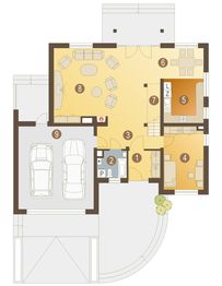 Parter projektu - Albatros z garażem 2-st. [A]