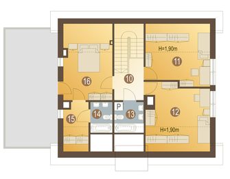 Poddasze projektu - Bażant z garażem 1-st. [A]