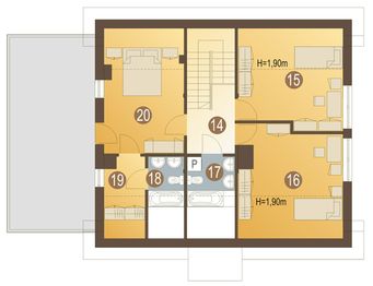 Poddasze projektu - Bażant II z garażem 1-st. [A]