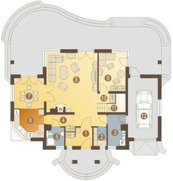 Parter projektu - Damian z garażem 1-st. [A]