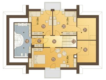 Poddasze projektu - Damian z garażem 1-st. [A]