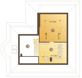 Poddasze projektu - Darek z garażem 1-st. [A]