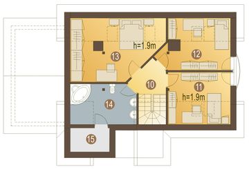 Poddasze projektu - Drozd z garażem 1-st. [A]