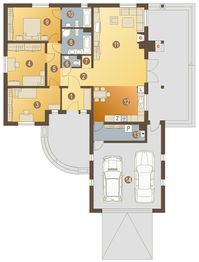 Parter projektu - Dudek z garażem 2-st. [A]