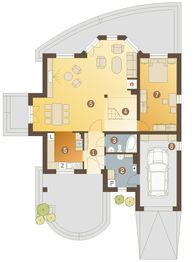 Parter projektu - Dzierlatka II z garażem 1-st. [A]