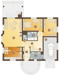 Parter projektu - Gawron z garażem 1-st. [A]