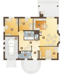 Parter projektu - Gawron II z garażem 1-st. [A]