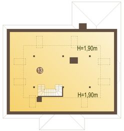 Poddasze projektu - Gawron II z garażem 1-st. [A]