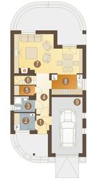 Parter projektu - Greta III z garażem 1-st. [A]