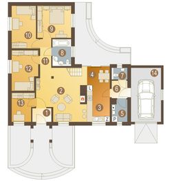 Parter projektu - Hania z garażem 1-st. [A]