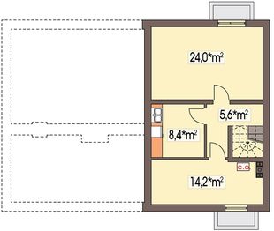 Piwnica projektu - Sielanka 2 35st. B z powiększoną kotłownią, piwnicą, bez garażu