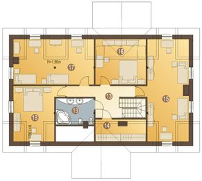 Poddasze projektu - Jaskółka z garażem 1-st. [A]