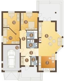 Parter projektu - Jaśmin z garażem 1-st. [A]