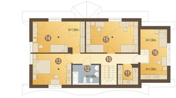 Poddasze projektu - Jemiołuszka z garażem 1-st. [A]