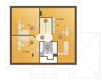 Poddasze projektu - Kamila z wiatą [A]