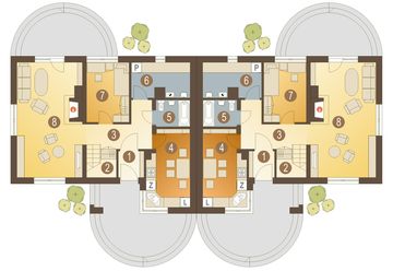 Parter projektu - Drozd II z garażem 1-st. bliźniak [A-BL]