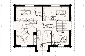 Poddasze projektu - Chmielniki małe dw 37