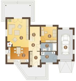 Parter projektu - Zuzia z garażem 1-st. [A]