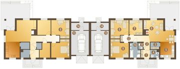 Parter projektu - Filipek z garażem 1-st. bliźniak [A-BL]