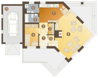 Parter projektu - Pliszka z garażem 1-st. [A]