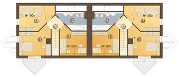 Poddasze projektu - Pliszka bez garażu bliźniak [B-BL]