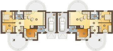 Parter projektu - Skowronek z garażem 1-st. bliźniak [A-BL1]