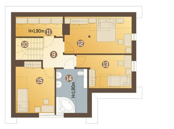 Poddasze projektu - Sójka III bez garażu [B]