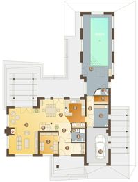 Parter projektu - Alan z basenem z garażem 1-st. [A]