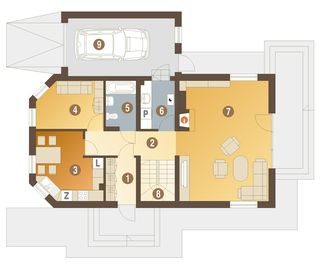 Parter projektu - Bolek z garażem 1-st. [A]