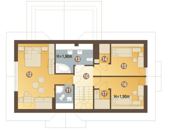 Poddasze projektu - Bolek z garażem 1-st. [A]