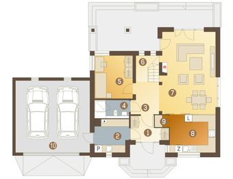 Parter projektu - Kuba z garażem 2-st. [A1]