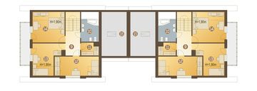 Poddasze projektu - Wilga z garażem 1-st. bliźniak [A-BL]