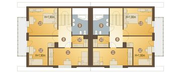 Poddasze projektu - Wilga bez garażu bliźniak [B-BL]