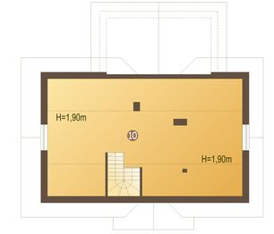 Poddasze projektu - Lolek II z garażem 1-st. [A]