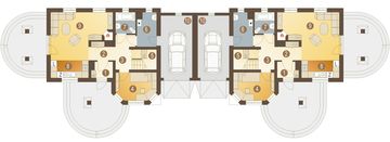 Parter projektu - Sójka II z garażem 1-st. bliźniak [A-BL]