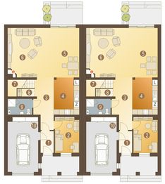 Parter projektu - Zięba z garażem 1-st. szeregówka