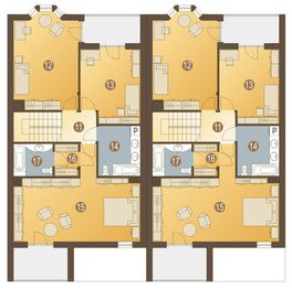 Poddasze projektu - Zięba z garażem 1-st. szeregówka