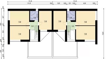 Piętro 1 projektu - 2x-MN-85-20-V2+G