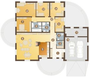 Parter projektu - Helenka II z garażem 2-st. [A]