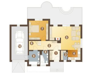 Parter projektu - Abigail z garażem 1-st. [A]