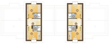 Poddasze projektu - Abigail z garażem 1-st. bliźniak [A-BL]