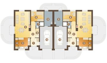 Parter projektu - Amanda z garażem 1-st. bliźniak [A-BL]